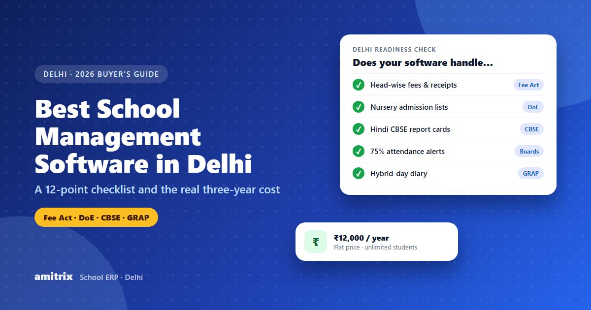 Best School Management Software in Delhi (2026) - A Buyer's Checklist for Delhi Schools