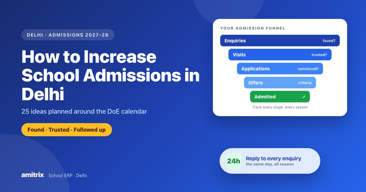 How to Increase School Admissions in Delhi (2027-28) - 25 Ideas Planned Around the DoE Calendar